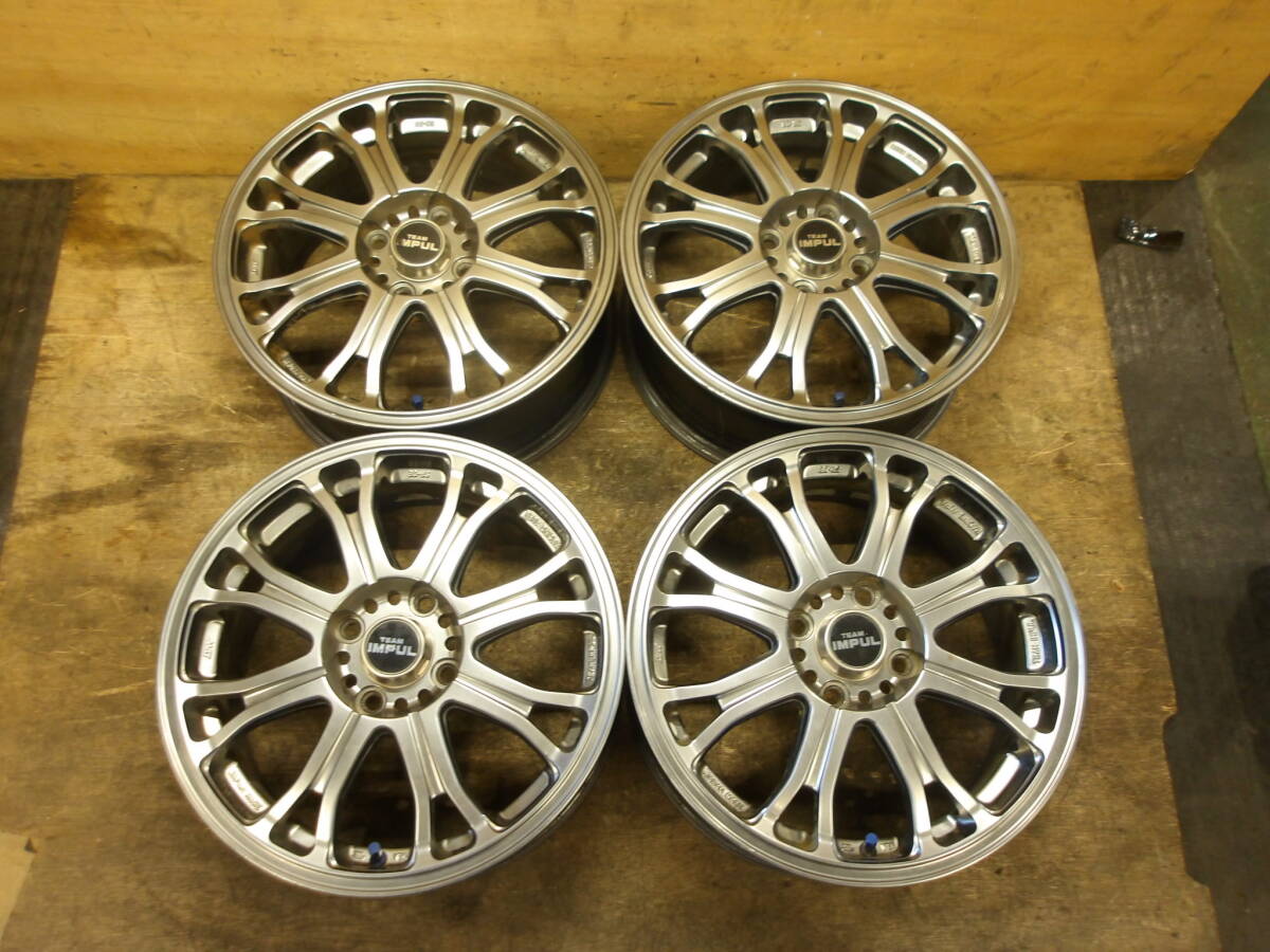 ④4598 IMPUL RACING AURA SR-08 15 дюймов  6J OFF50 PCD100 4 отверстие   4 штуки 　( поиск   Note    March   ...  impul  racing   ...　