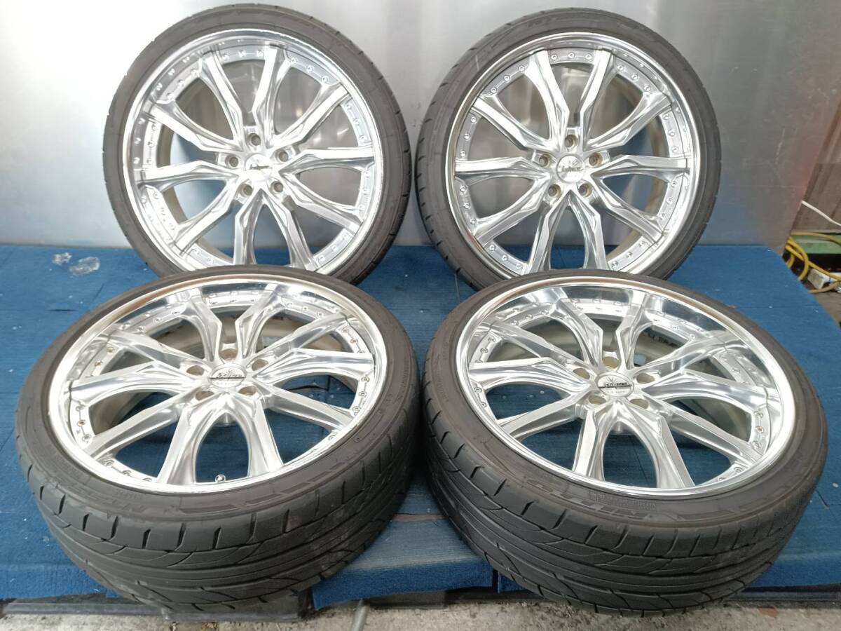 ★7-8 остаток протектора ★ 2006 год   пр-во  ★ NITTO NT555 G2 225/30R20　weds KRANZE VERAE 20×8J/8.5J +45/+38 5H-114.3  4 штуки  комплект  ★ передний и задний ... диаметр ★　E1062