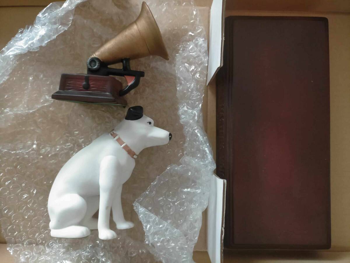Victor   Nipper   собака  ... звук ...  подставка  ...  керамика   комнатное украшение   фигурка   Nipper ... HMV Victor HIS MASTER'S VOICE Nipper Dog figure