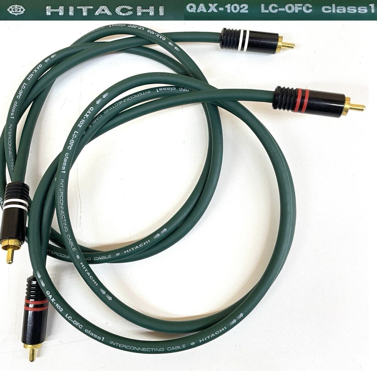 【X-2】 HITACHI QAX-102 LC-OFC class1 INTERCONNECTING CABLE RCA кабель   пара   Hitachi   воспроизведение звука   проверка произведена  ... 5695-3