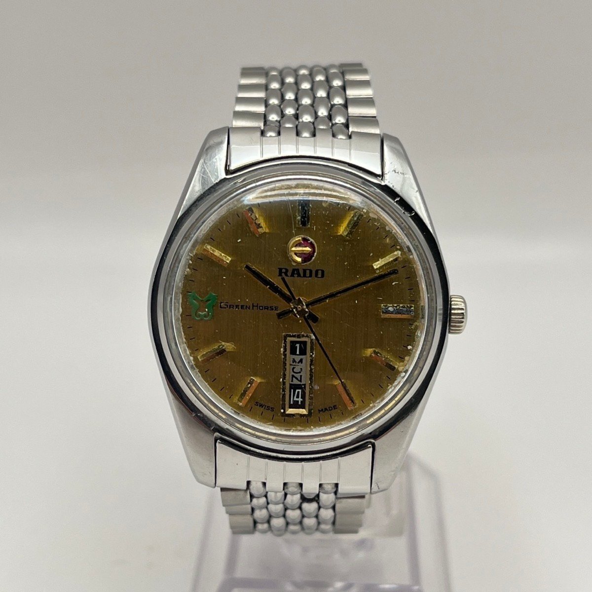 RADO GREEN HORSE 11842  золотой  циферблат   мужской   наручные часы   работа   товар
