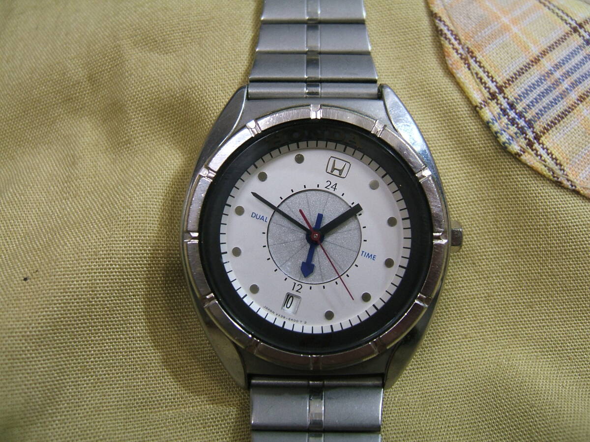 подержанный товар  HONDA  Хонда  VX39-6K00  кварцевый   мужские наручные часы   ... работоспособность   нерабочий товар  　079