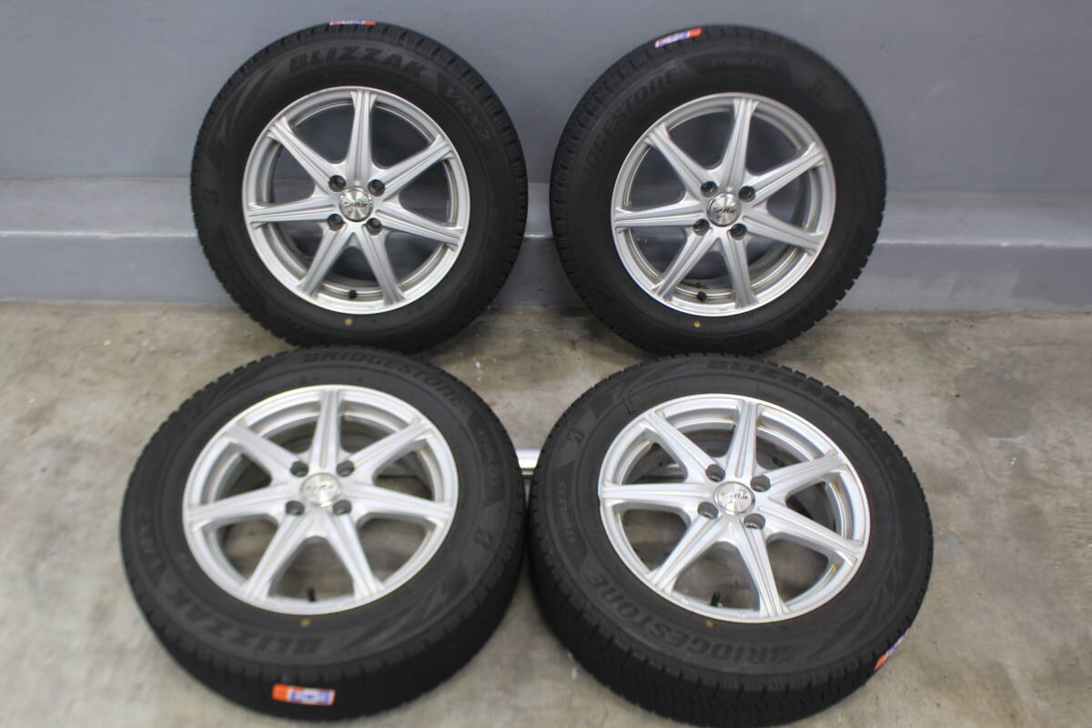 2950【 большой остаток протектора  】BLIZZAK  Blizak  VRX2　185/65R15　202 5 лет   пр-во  　Weds Treffer ... мех PS диск  　PCD100　 Demio / Shuttle / Aqua