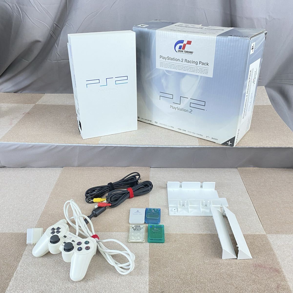 Y SONY  Sony PS2... Station  2 SCPH-55000GT  Gran Turismo  racing   упаковка   белый   контроллер     ...