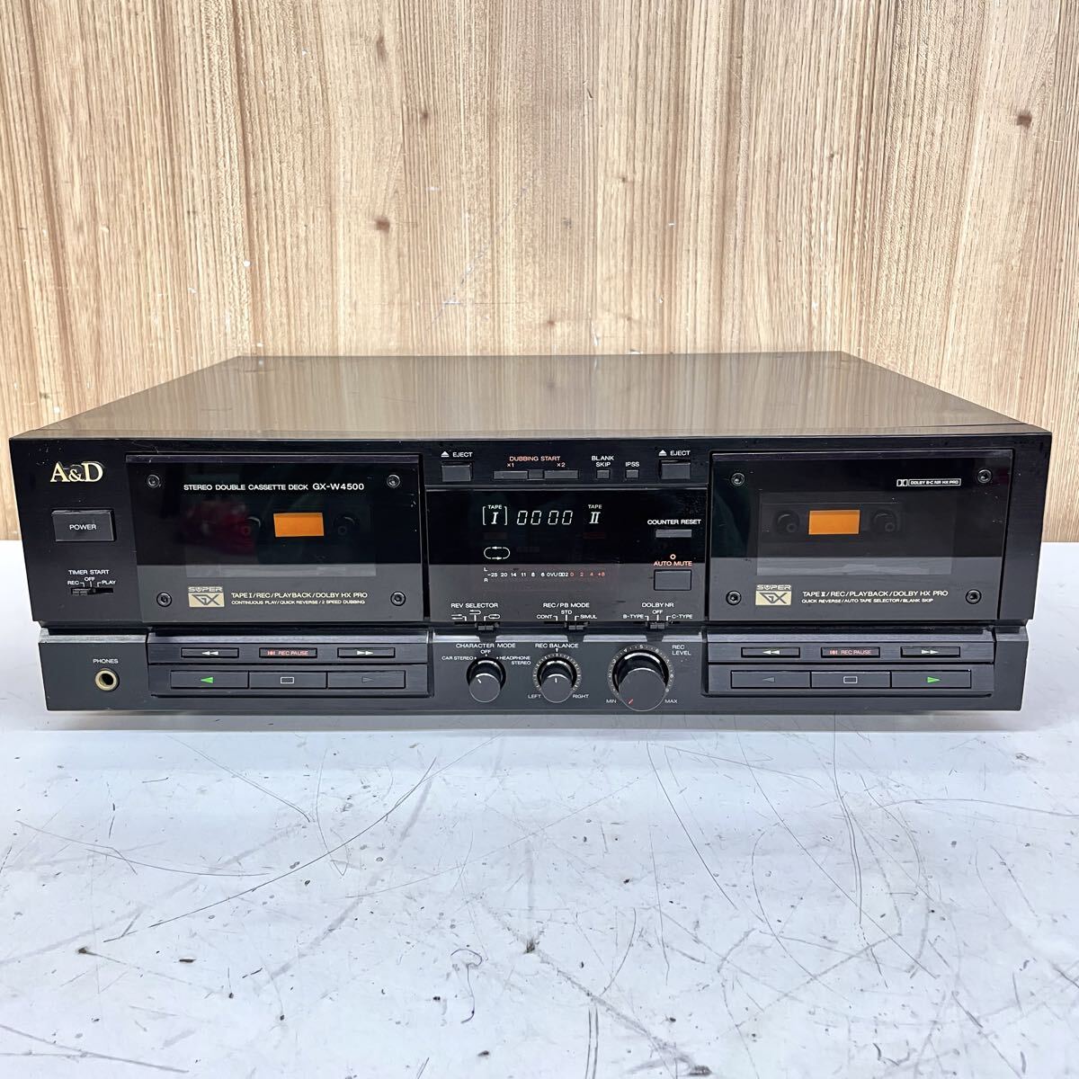 【M-3】 A&D GX-W4500 STEREO DOUBLE CASSETTE DECK  стерео  кассетная дека   работоспособность   неисправность  множество   есть   царапины  большое количество   товар в состоянии "как есть"  5824-69