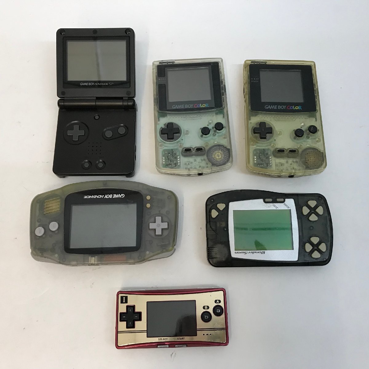 【 нерабочий товар   *   не проверялся 】...　GBA×1 , GBASP×1 , GB цвет ×2 , GB микро  ×1 ,  чудо ...×1　【 игра  -588】