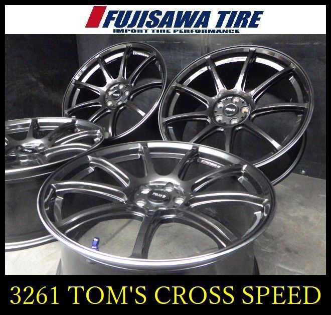 【3261】A▲ доставка бесплатно ▲TOM’S CROSS SPEED▲19x8.5J 5 отверстие  PCD100 +45▲ 4 штуки