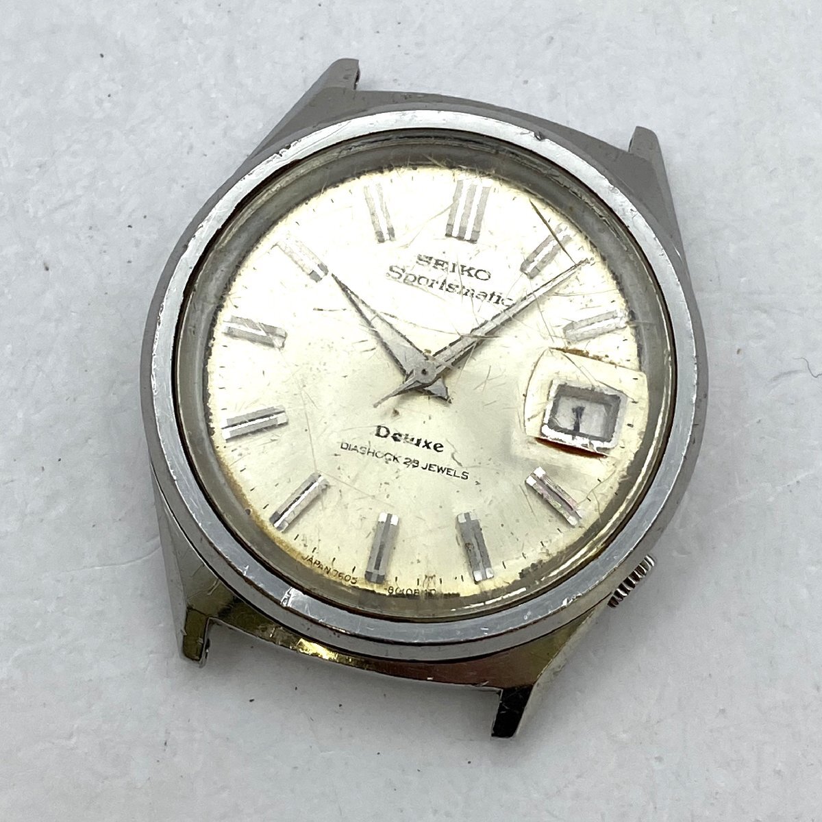 1  йен ～/SEIKO/ Seiko  /Sportsmatic/ спорт .../Deluxe/7605-8010/23 камень / день  .../.../ автоматически   книги / мужские наручные часы  /... товар / продаю как нерабочий  /H053