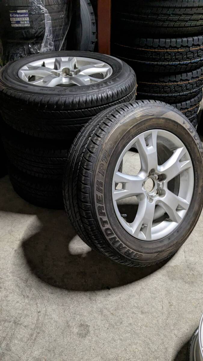 подержанный товар  лето  шина  диск   комплект   DUNLOP ...PT2 225/65R17 RAV4 оригинальный  аллюминий  17x7J+45 5/114　 4 штуки  комплект  　　★☆ стоимость доставки ...★☆