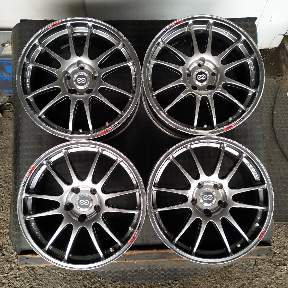 T10-16【 4 штуки   стоимость 】【17x8J 5x112 ET+50  хаб 75】ENKEI GTC01 *   гольф   и т.д.  *   основной магазин  передача в руки  возможно  *  ... запрос ...  выпуск  возможно ★ подержанный товар