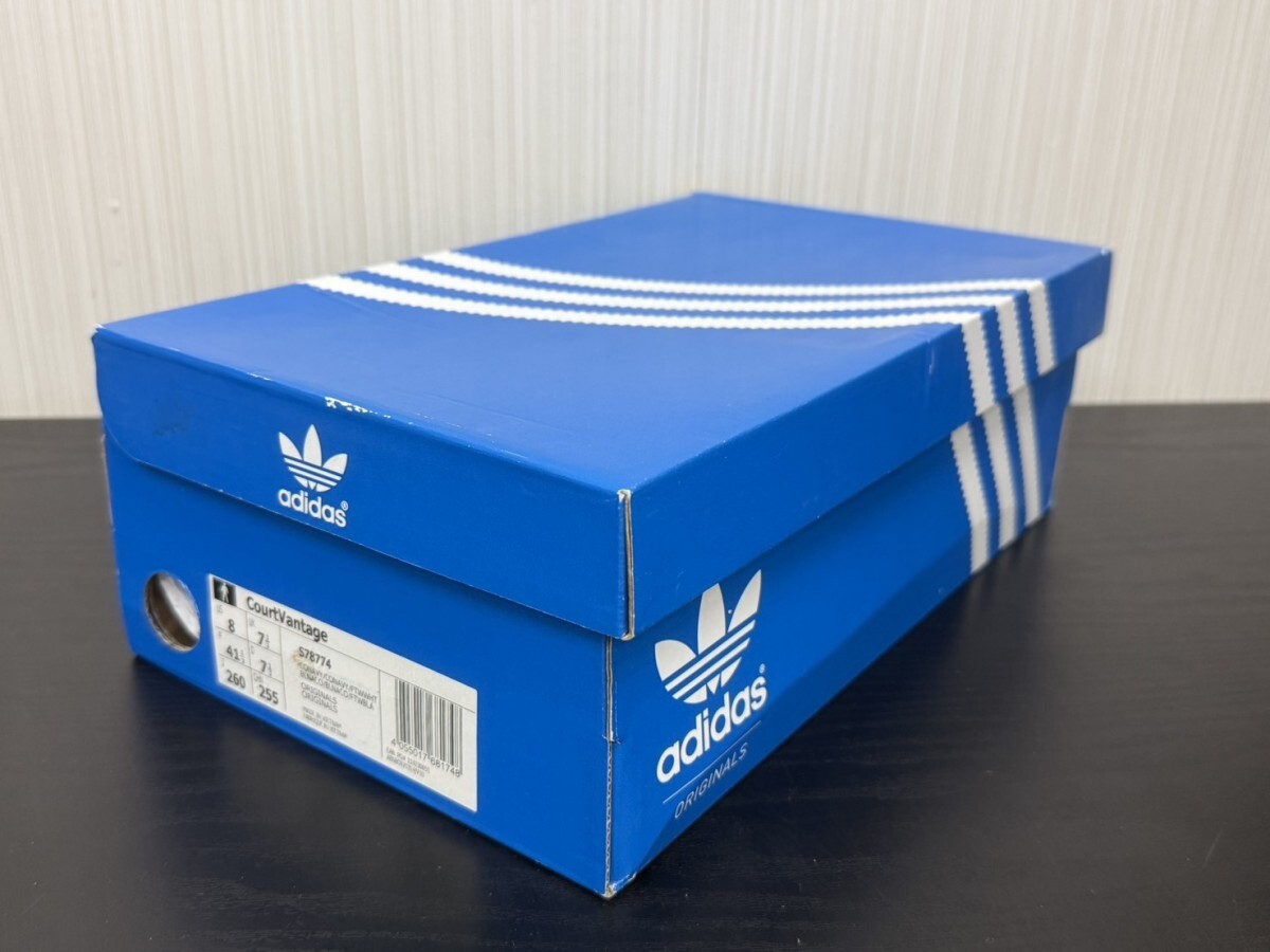 неиспользуемый  хранение товара 　 бирка есть  　A3　adidas　 adidas 　S78774　26㎝　Court Vantage　 оригинал 　 военно-морской флот 　 кроссовки  　 обувь 　 брэнд 　 оригинальная коробка   включено