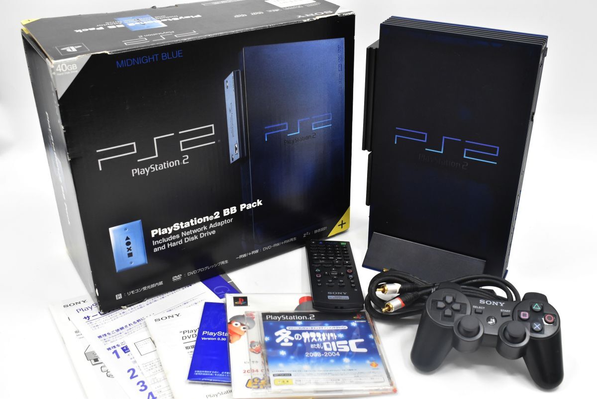 (1408L 0514T2)1  йен ～ SONY  Sony PlayStation2 BB Pack ... голубой SCPH-50000MB/NH  контроллер  PS２【 включение питания  не проверена 】