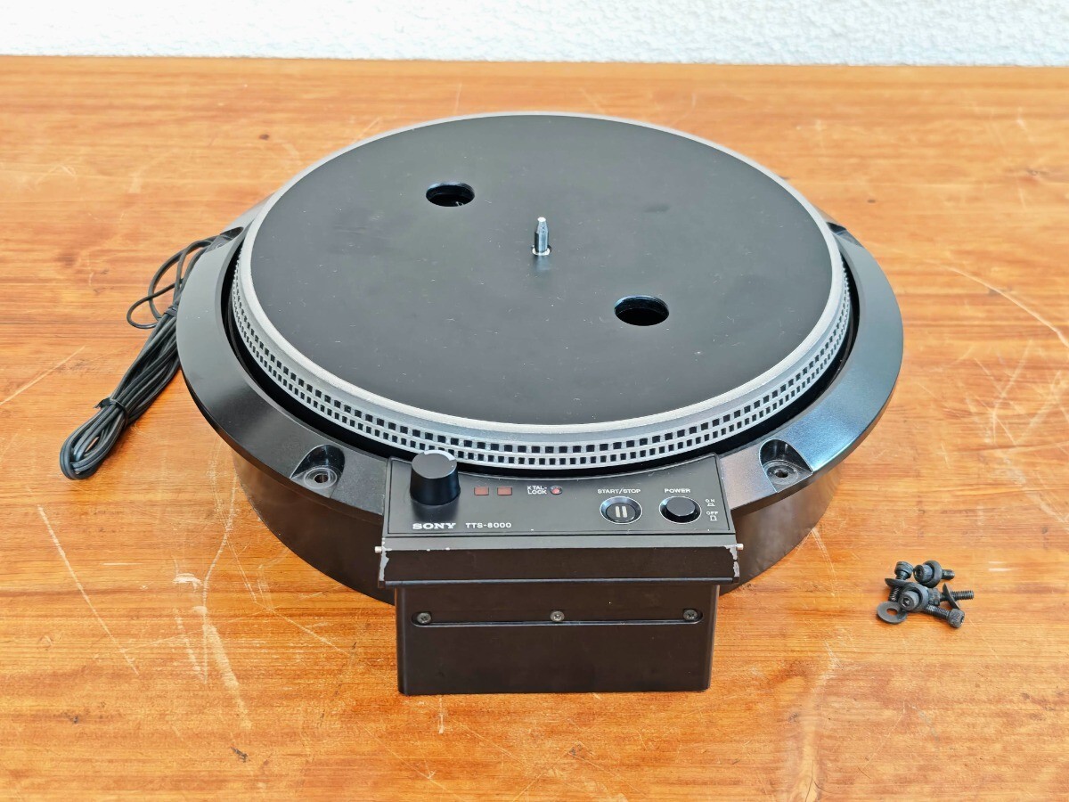 【 ретро 】SONY TTS-8000  проигрыватель пластинок   включение питания  *   вращение  проверка произведена  ...  контрольный   номер A05249