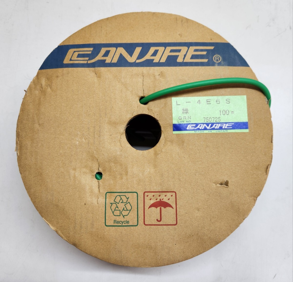△CANARE(... электричество  ) L-4E6S( изображение  звук речи  ... для 75Ω... ось   кабель   зеленый  GRN *   открытие упаковки  ... инвентарь    работа   не проверена )  трансляция   звук   оборудование   для  LOT. NO.750725 (2)
