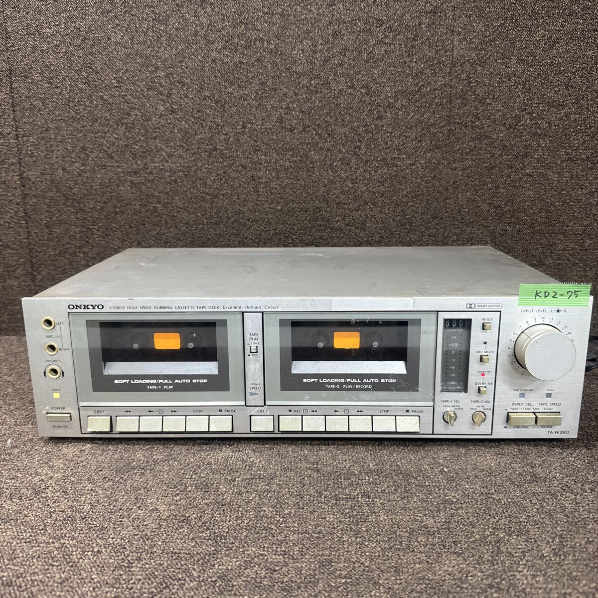KD2-75  очень дешево   кассетная дека  ONKYO TA-W880 STEREO CASSETTE TAPE DECK  простой  проверено на работоспособность   подержанный товар  товар в состоянии "как есть"