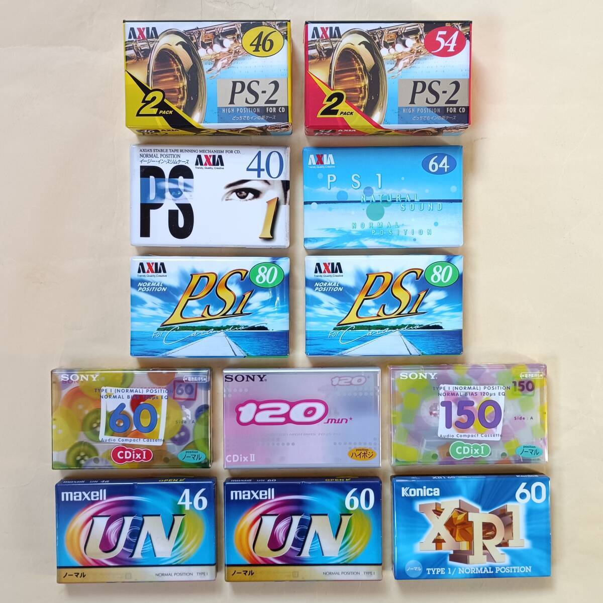 【 не вскрытый 】SONY *  maxell *  AXIA *  Konica  кассета  лента   1 4 штуки