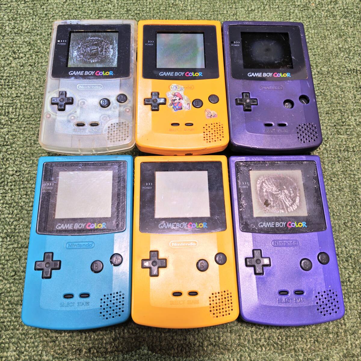 【 нерабочий товар  】 Game boy  цвет   подложка  нет 6 шт. комплект   1  йен  старт  #0717