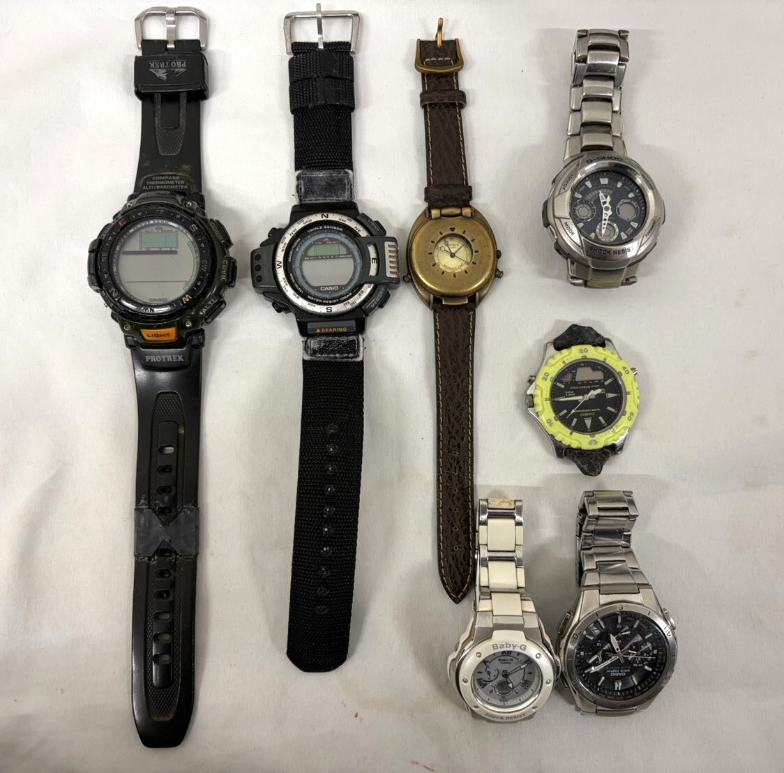 Y◆CASIO  casio   wave septer WVQ-M410 Baby-G MSG-3200C  pro ... PRG-40 ROOKIE RKA-509  кварцевый  ...  радиоволны   часы    и тд.  7 шт.   разные ◆