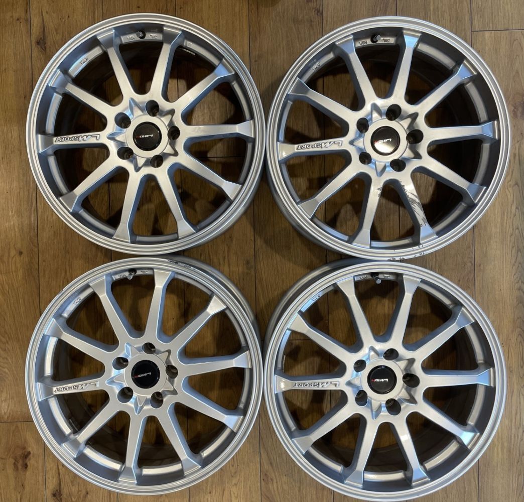 30【 подержанный товар 】LM-10R　18×7.5 114.3-5H IN40  диаметр центрального отверстия   около 73ｍm( съёмка (измерение) на местности )　 4 штуки  комплект