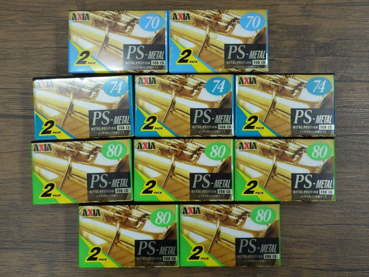 【NEW！ новый товар  не вскрытый ！￥1,000 Start】【cassette tape 20-SET,  кассета  лента  】AXIA PS-METAL 70× 4 штуки , 74×6, 80×10  вместе 20 шт.   комплект