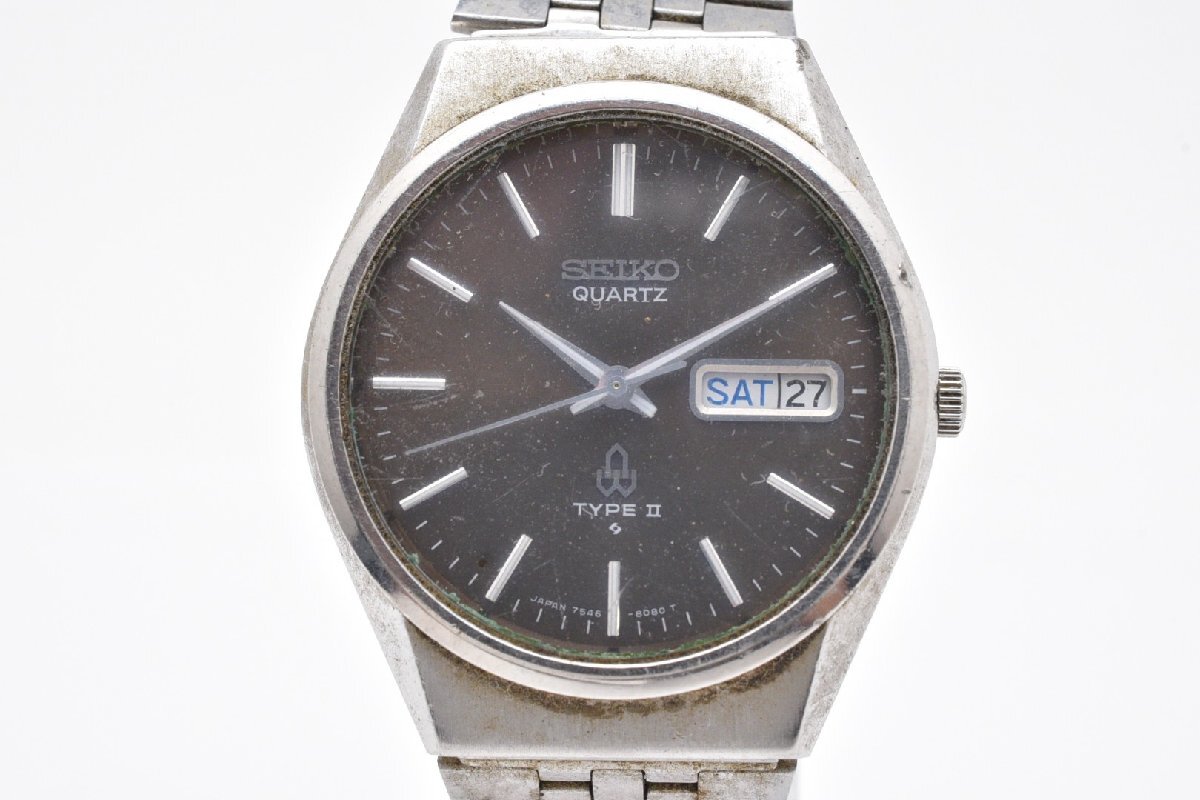 SEIKO  Seiko   TYPE II  тип II 7546-8070   серебристый  3 игла  ...  нержавеющая сталь   повседневная жизнь  водонепроницаемый  Quartz  мужской   наручные часы   день   день  ...