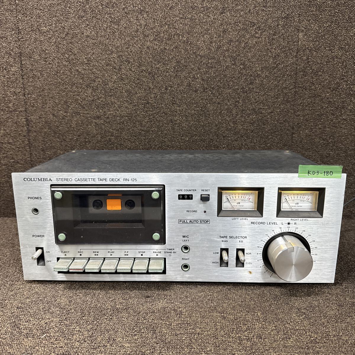 KD3-180  очень дешево   кассетная дека  COLUMBIA RN-125 STEREO CASSETTE TAPE DECK  простой  проверено на работоспособность   подержанный товар  товар в состоянии "как есть"