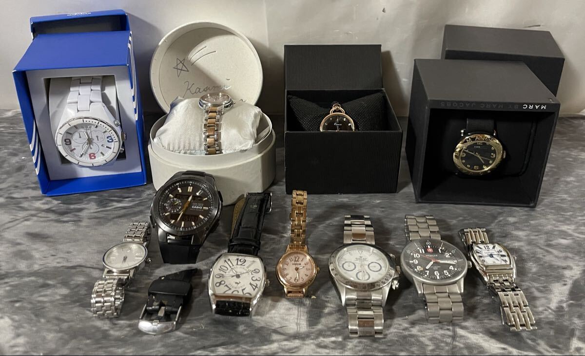 56【 продажа  】 часы 11 шт.   CASIO MARC JACOBS WENGER adidas   и тд.   мужской   женский   кварцевый   аналоговый   на работоспособность не проверялось   повреждение   имеется  1  йен 〜
