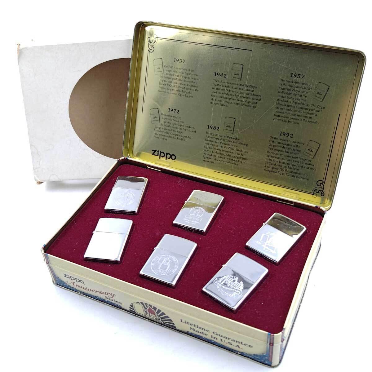 【 подержанный товар  *   неиспользованный товар  】zippo ... 60 юбилей  ... серия  1932-1992 6 шт. комплект   60th Anniversary Series  масло ...