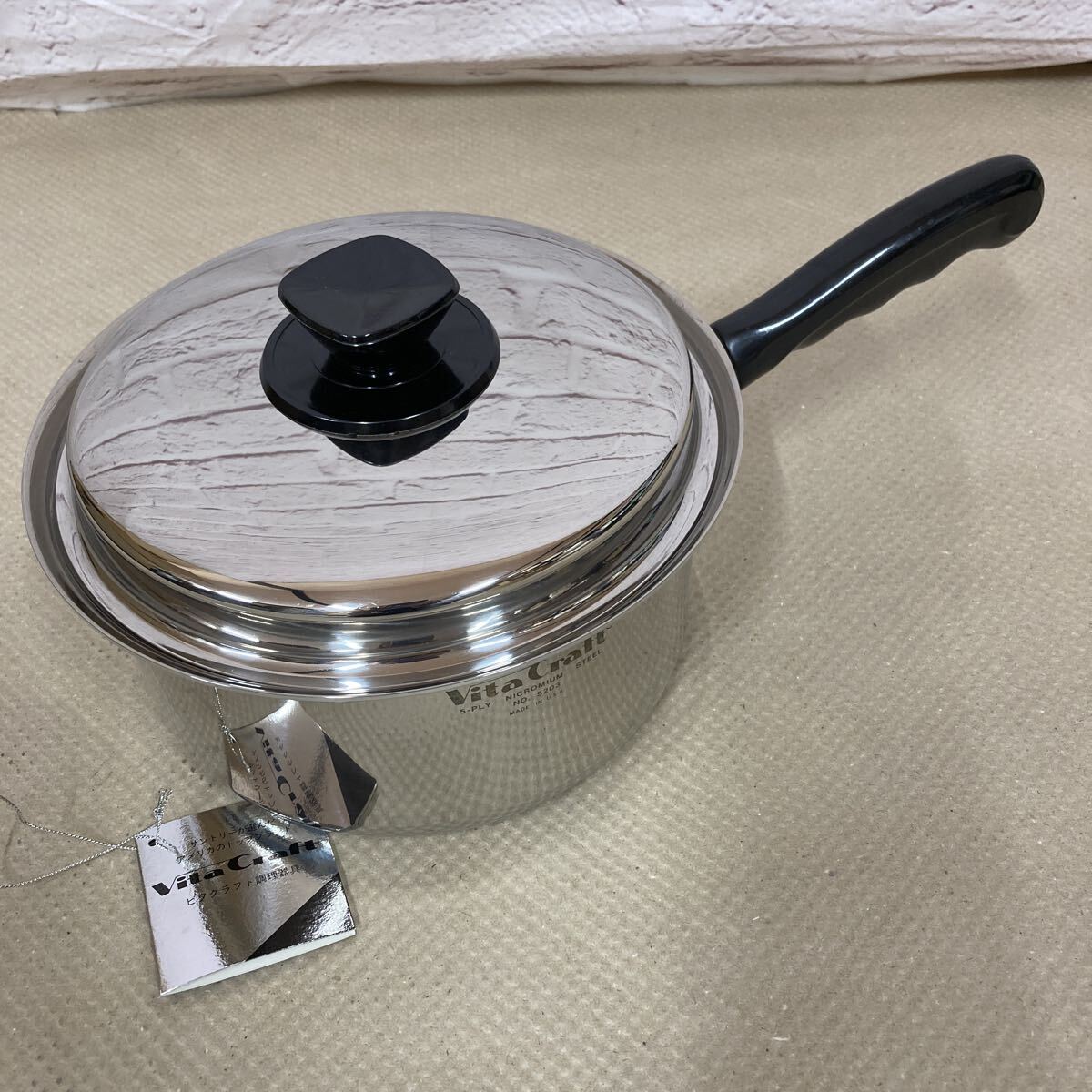 Vita Craft ... ремесло  　  [одна] рука  кастрюля 　NO.5203 19cm 3.0L  нержавеющая сталь  кастрюля 　 неиспользуемый  хранение товара 　A30710