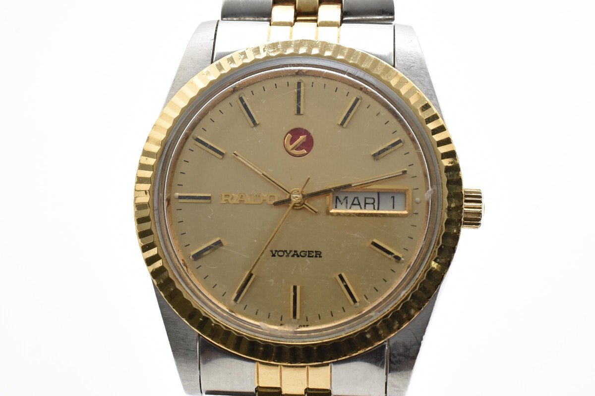 RADO ... VOYAGER ... 636.4002.4   серебристый / золотой  3 игла  ...  водонепроницаемый  Automatic  мужской   наручные часы   день   день  ...