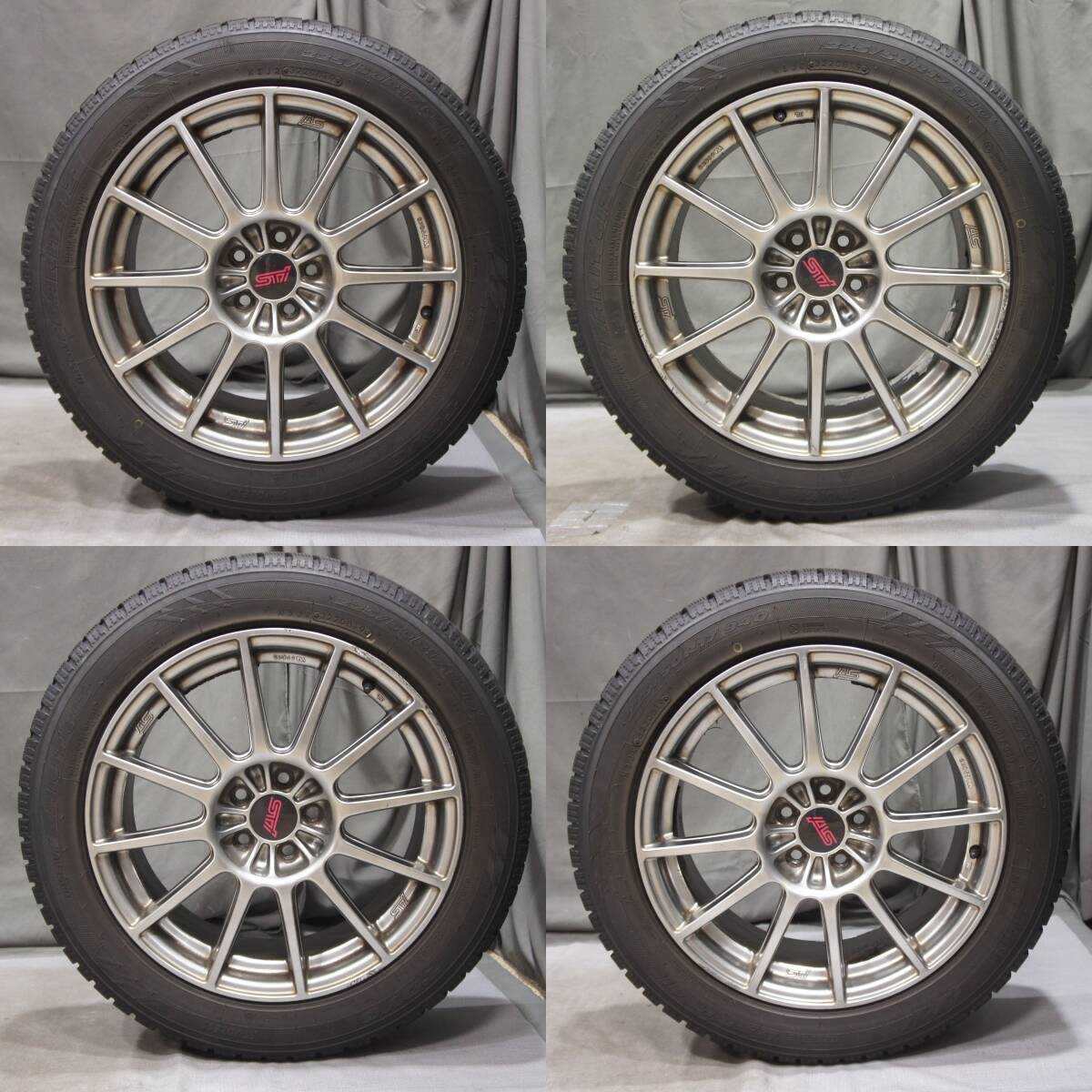 стоимость доставки 2900  йен ~  4 штуки  STI ENKEI  алюминиевый диск  17 дюймов  7.5J +55 PCD100 5H ／225/50R17  глубина протектора  есть   зимняя резина  ／ BRM BR9 BRG BMG остальное  @25359s