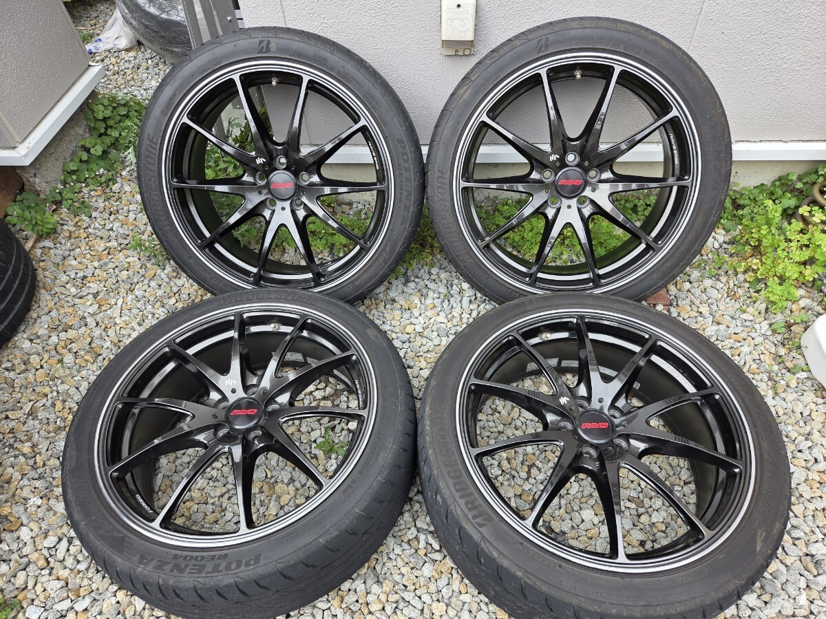 RAYS VOLKRACING G25 18 дюймов  7.5J PCD100 5 отверстие  ET48  диаметр центрального отверстия   около 65 ... RE004 225/40R18 20 год выпуска  86 BRZ  Corolla   Impreza   и т.д.