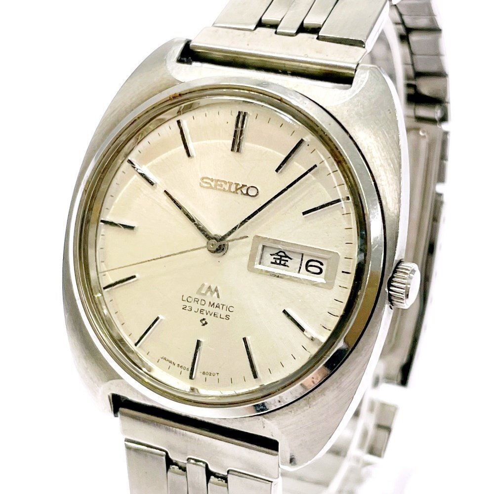 【1  йен  старт 】【 обстоятельства  есть  товар 】SEIKO  Seiko   5606-8020 LM ... 23 камень   день   день  ... SS  автоматически  скручивание    мужские наручные часы   726163