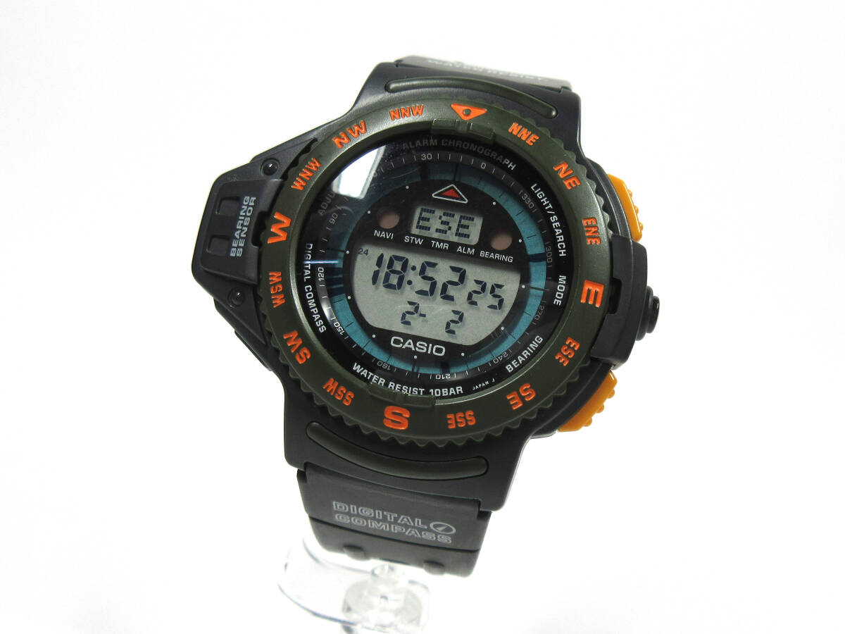 casio   1993 год   винтажный   CPW-200  цифровая  компас  43mm ... кейс   мужской   кварцевый   часы   смола  кейс / резина  ремень