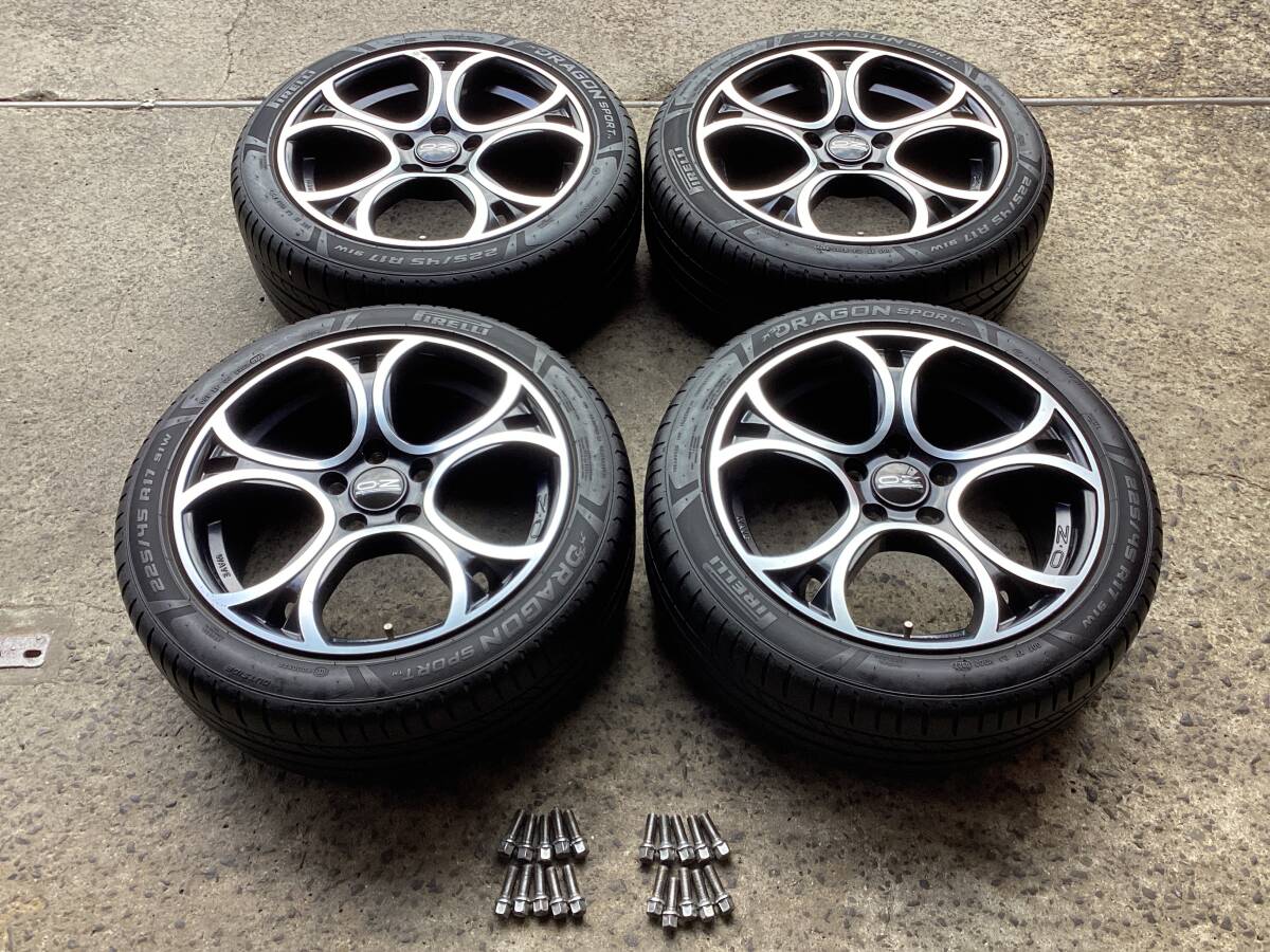 M8742 OZ WAVE 17 дюймов  7.5J +50 112/5H＆225/45R17  лето  шина   4 штуки  VW  гольф   5 6 7  и т.д.
