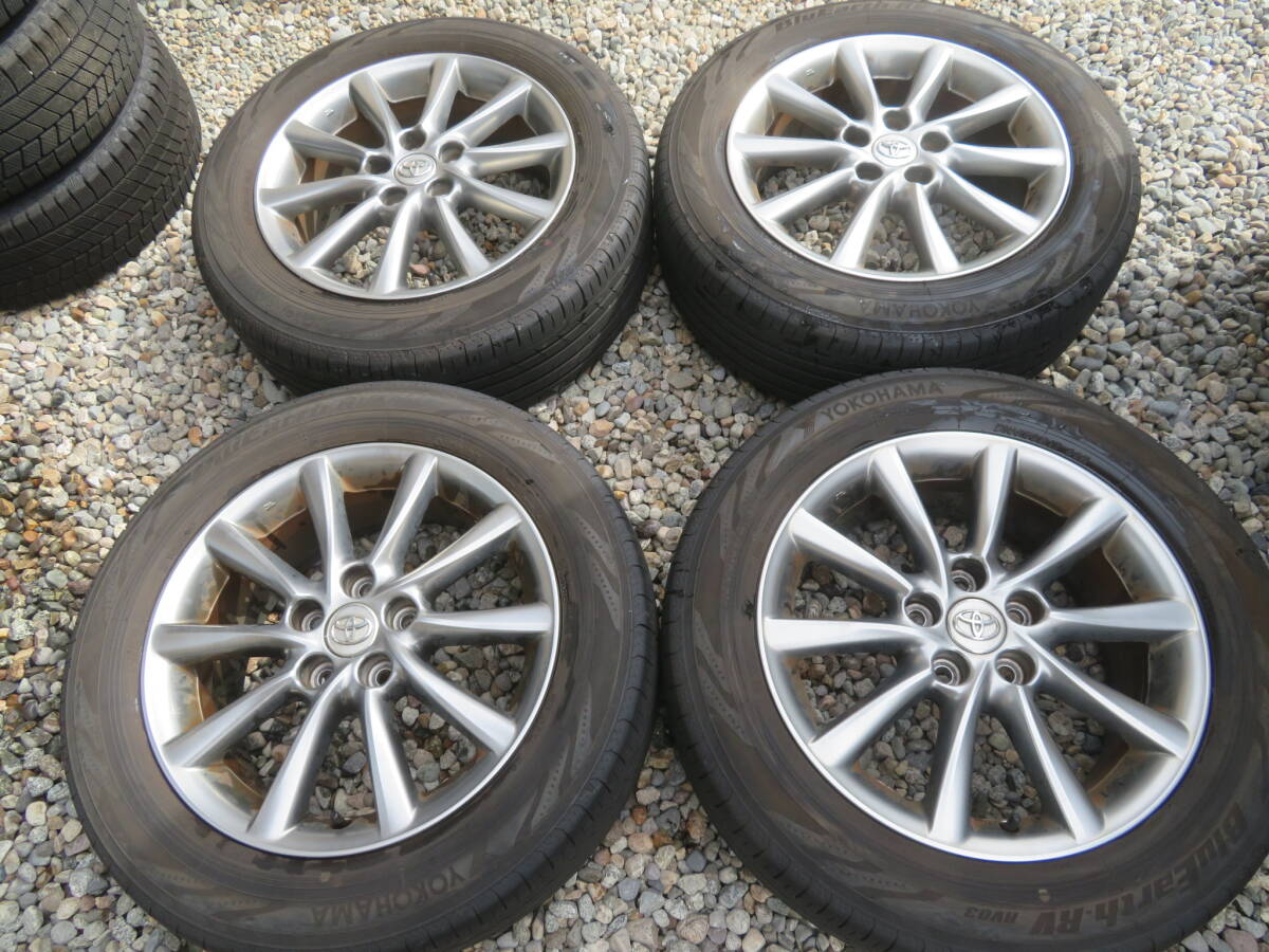 215/60R17　　 YOKOHAMA   пр-во  / шина 　＆　 Toyota  оригинальный / алюминиевый диск 　 4 штуки  комплект  　 продается 　... покраска