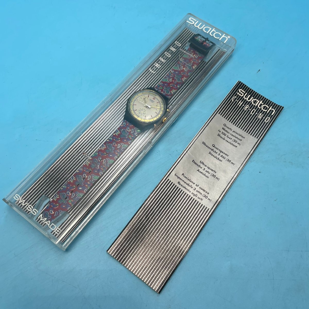【25216R015】 наручные часы  Swatch CHRONO  чехол  прилагается ...  руководство по эксплуатации  идет в комплекте  ... часы   ...  неиспользуемый ？  хранение товара   включение питания  на работоспособность не проверялось  продаю как нерабочий
