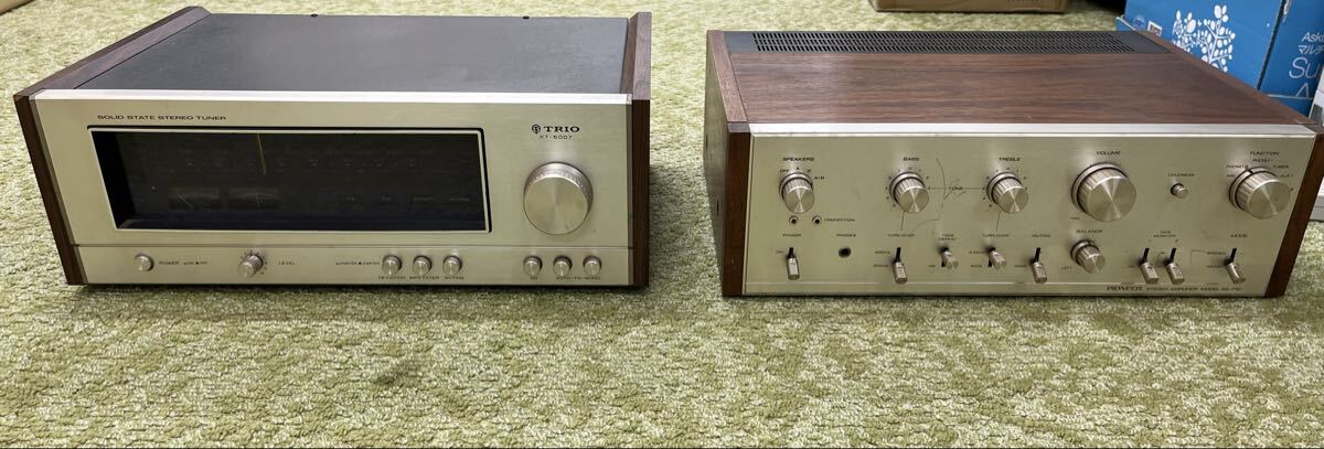 【6624】1  йен  старт 　TRIO KT-5007  тюнер & PIONEER SA-710  усилитель  2шт.  комплект  　 продаю как нерабочий