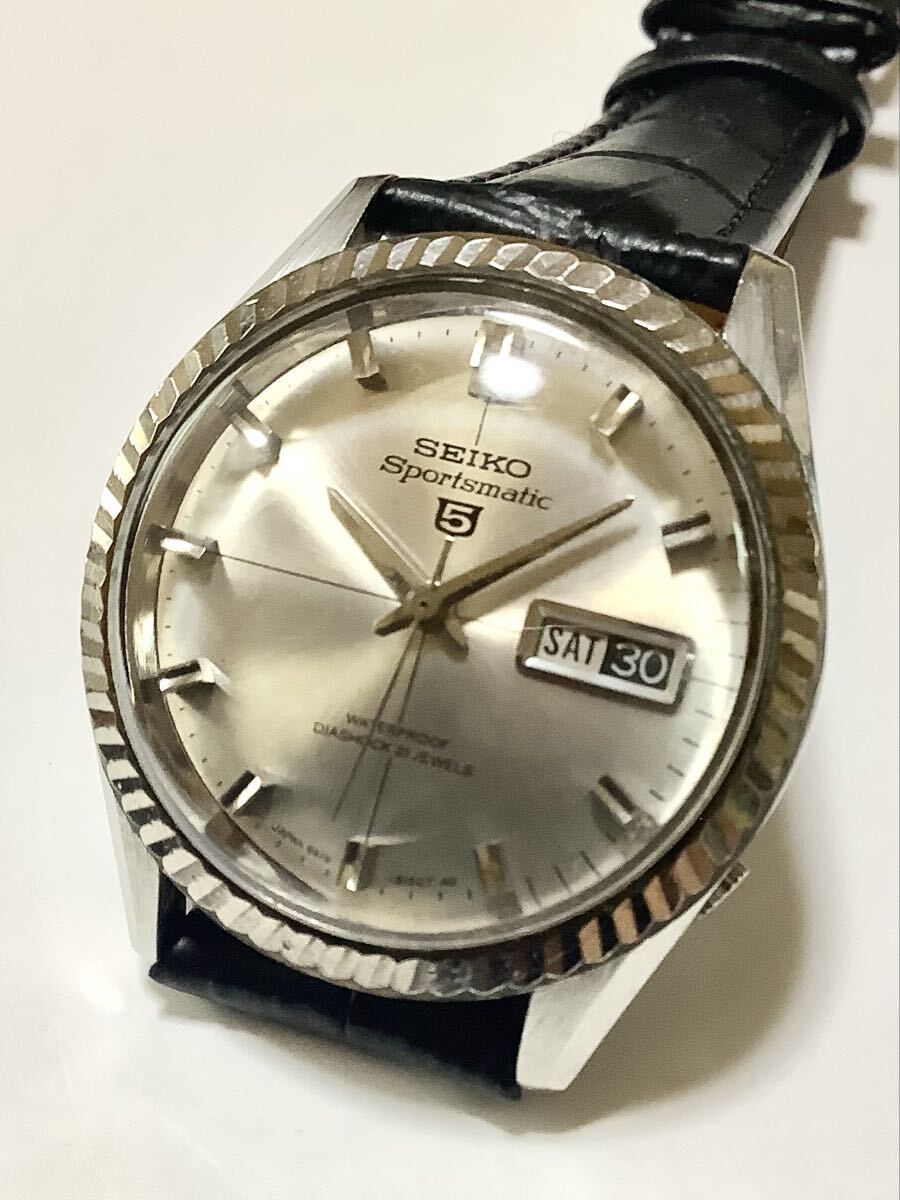 80106)  Seiko  5  спорт ...　6619-8090  красивая вещь 　 работа   товар 　 новый товар  кожа  ремень