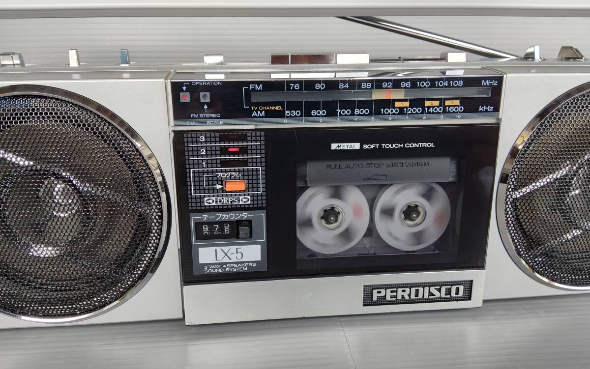 ★★★HITACHI магнитола retro...TRK-LX5＊ подержанный товар  рабочий товар  ＊ Сёва  ретро , металлический   реакция , Электропитание  адаптер  включено  , ... инвентарь ！ красивая вещь  продажа ...★★★