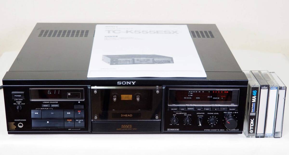 ★【 подготовка ...】SONY  Sony ３ голова    кассетная дека  TC-K555ESX （ руководство по эксплуатации  ／ музыка  для  кассета  лента  ４ шт.   приложение ）★