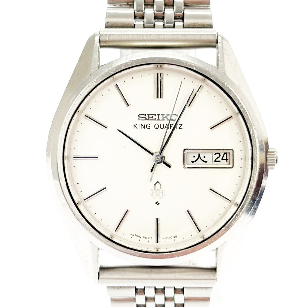 【1  йен  старт 】SEIKO  Seiko   4823-8000-G ... кварцевый  SS   серебристый  циферблат   кварцевый   мужские наручные часы   744823