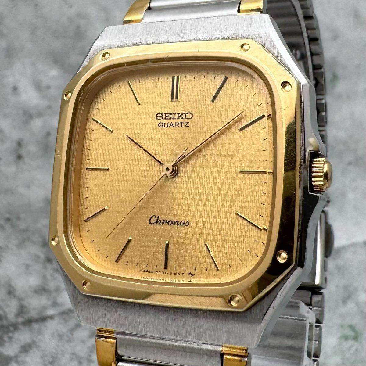 1986 год выпуска  SEIKO Chronos  Seiko   ... 7731-5130  золотой ... ... ...  наручные часы   кварцевый   мужской  JAPAN vintage QZ