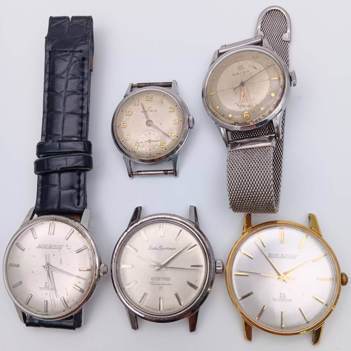 Seiko   SEIKO  часы  разные ① 5 шт.    Sky ...  спорт ... SeikoSuper ...S  антиквариат   винтажный    контрольный 21912