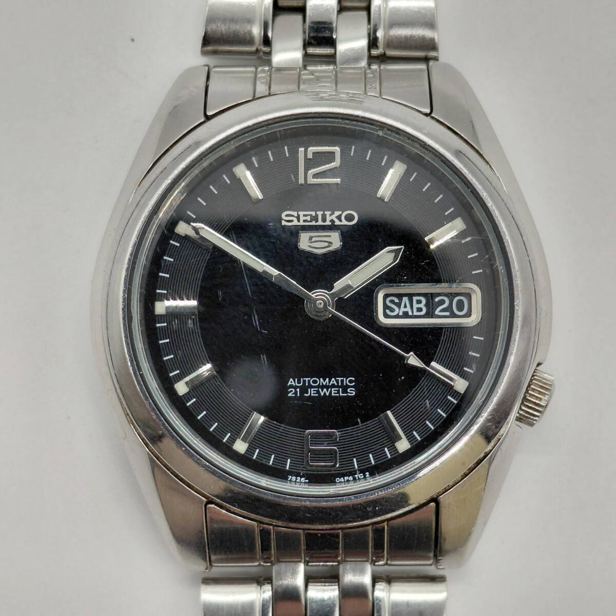 【 работа   товар 】1  йен ～ SEIKO  Seiko   5 ... 7S26-01V0  автоматически  скручивание    день   день  ...  черный   черный  циферблат   оборотная сторона ...  мужские наручные часы