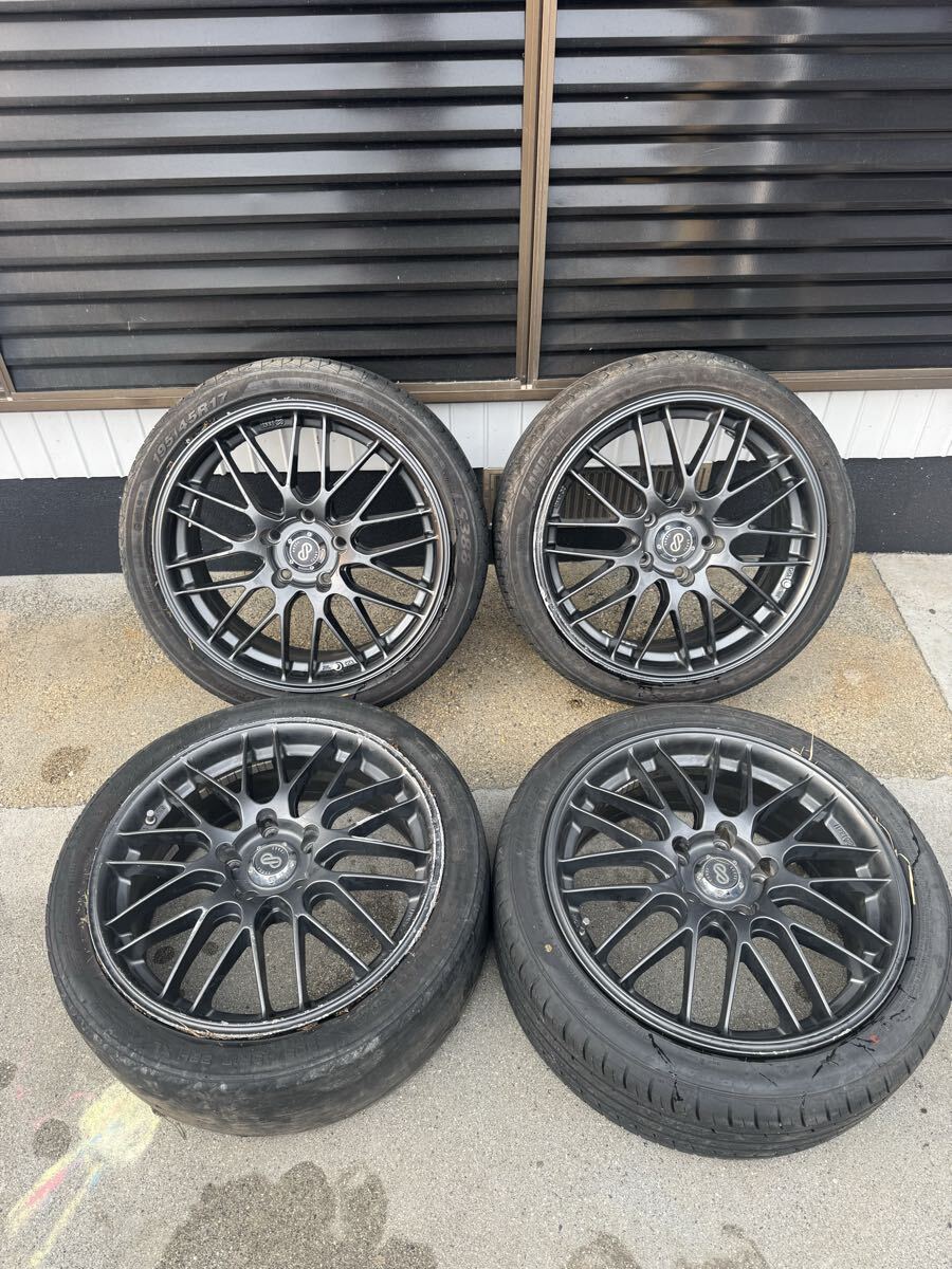 ...　 диск  　PCD114.3 R17 +45  4 штуки 　... комплект  для  особенно 　 нерабочий товар  　 рукоятка 　 дрифт