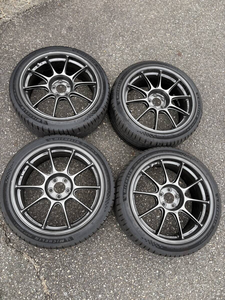 большой остаток протектора   2 5 лет   пр-во   MICHELIN  ... TC105X  Pilot  спорт 5 18 дюймов  8J +45  высококачественный  шина  легкий (по весу)  диск   комплект   weds sport 225/40r18 ps5